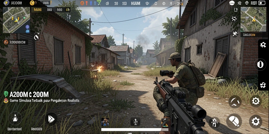Screenshot A200M menampilkan gameplay simulasi yang realistis dan interaktif.