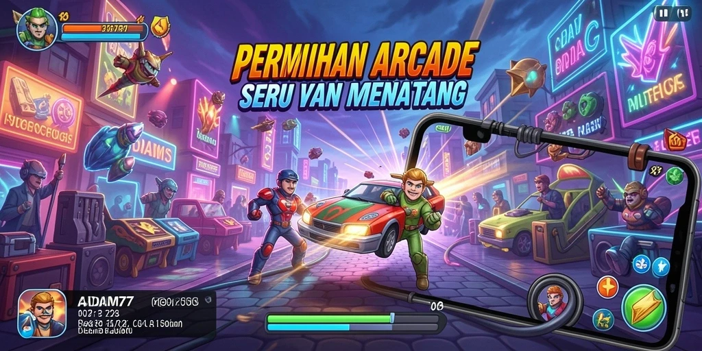 Screenshot menampilkan gameplay ADAM77 yang seru dan penuh aksi.