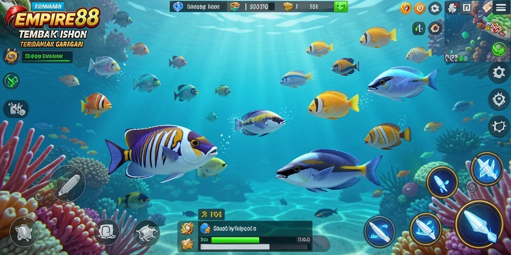 Screenshot menampilkan aksi seru di EMPIRE88 dengan gameplay Tembak Ikan.