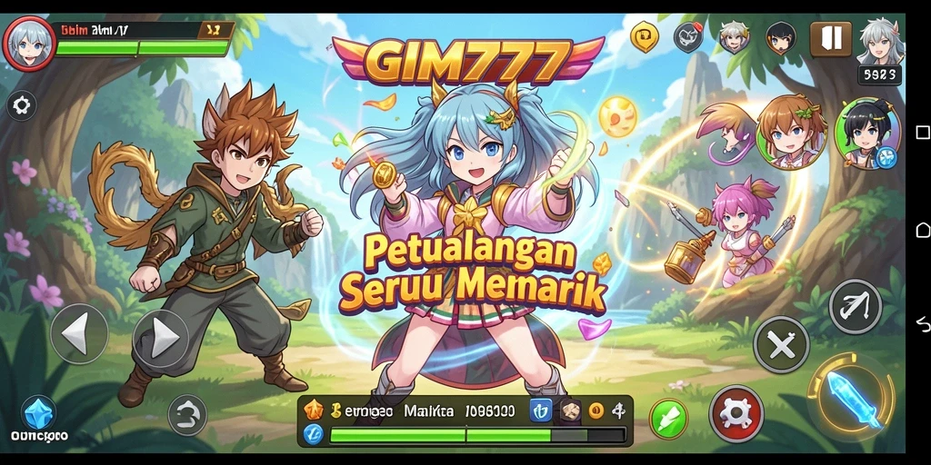 Tampilan gameplay seru di GIM777 dengan karakter Anime keren.