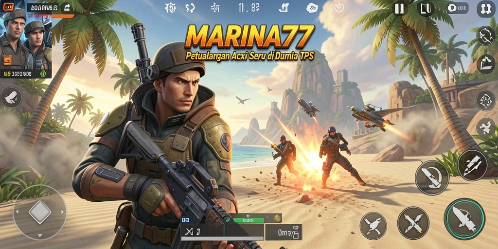 Tampilan gameplay seru dengan aksi tembak-menembak yang mendebarkan.