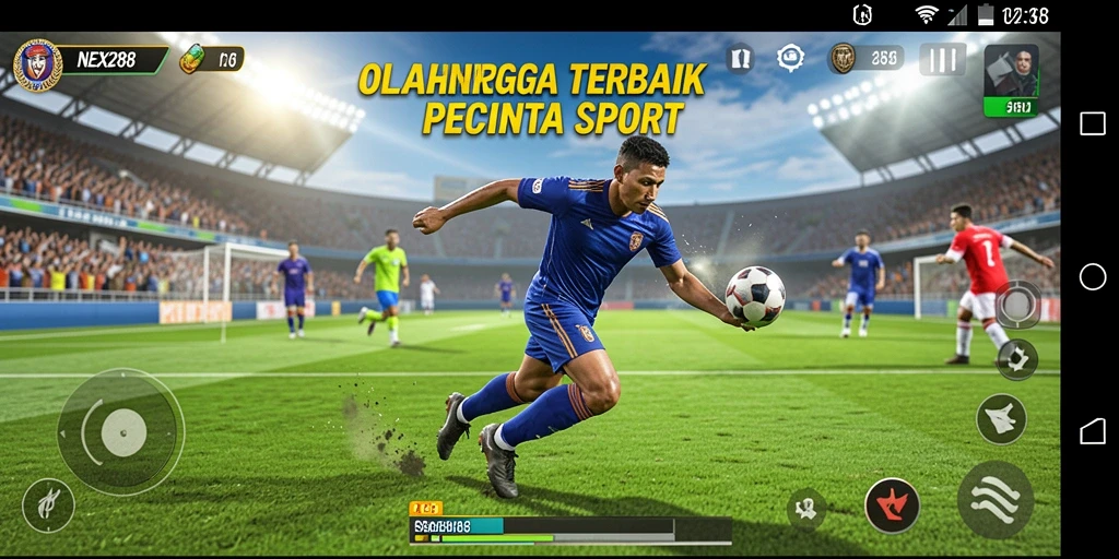Tangkapan layar utama NEX288 menampilkan aksi seru dalam permainan olahraga.